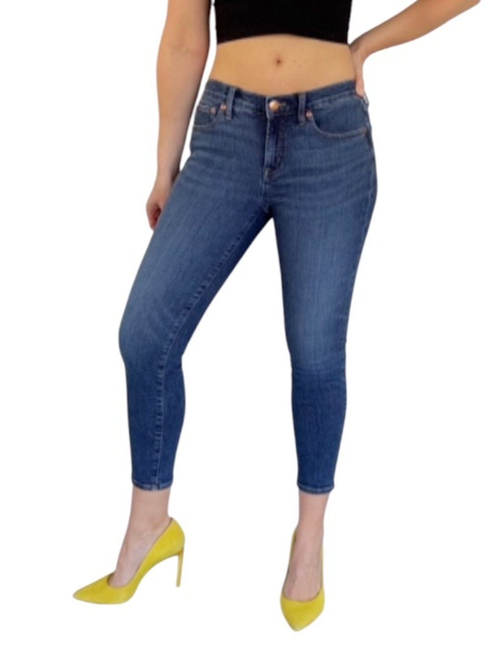 J. Crew Toothpick mid rise medium wash stretch skinny jeans size 27P
